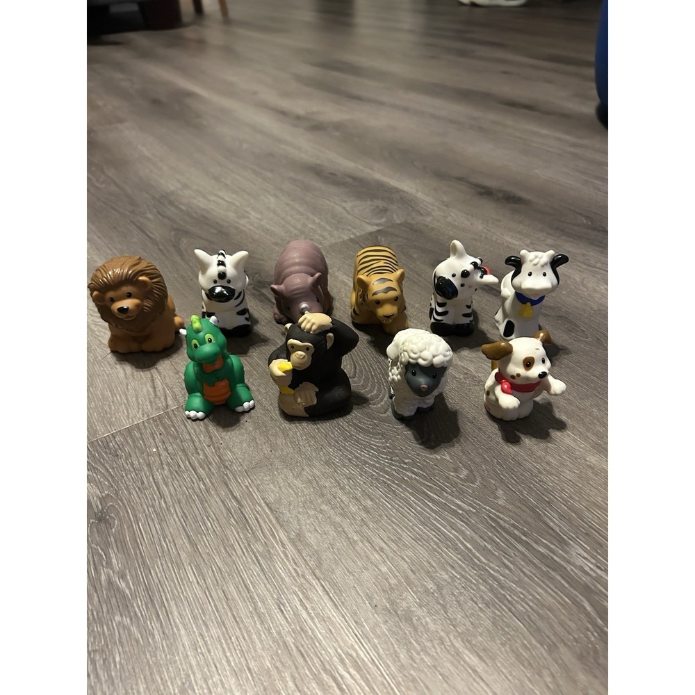 Little People Zoo Farm Animals Chimp Lion Hippo Zebra Dog Cow Dragon Lot 10